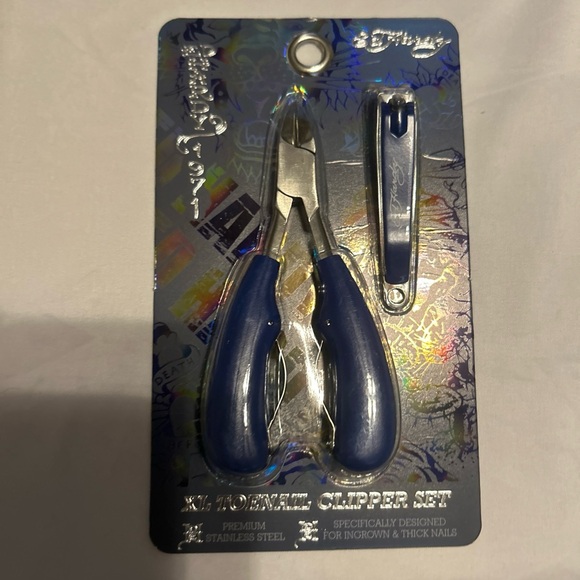 Ed Hardy 2 pc Xl Clipper Set Toenail Fingernail Ingrown Nail Grooming Set Blue - Picture 4 of 11